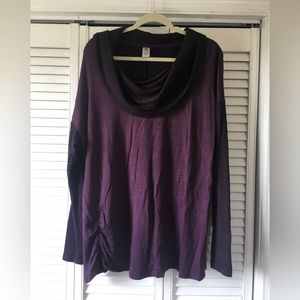Plum Scooped Cowl neck sweater.
